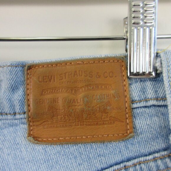 Levi's Ribcage Straight Women's Jeans 24 Blue Raw Hem Light Wash Denim Y2K 628 - Picture 8 of 14